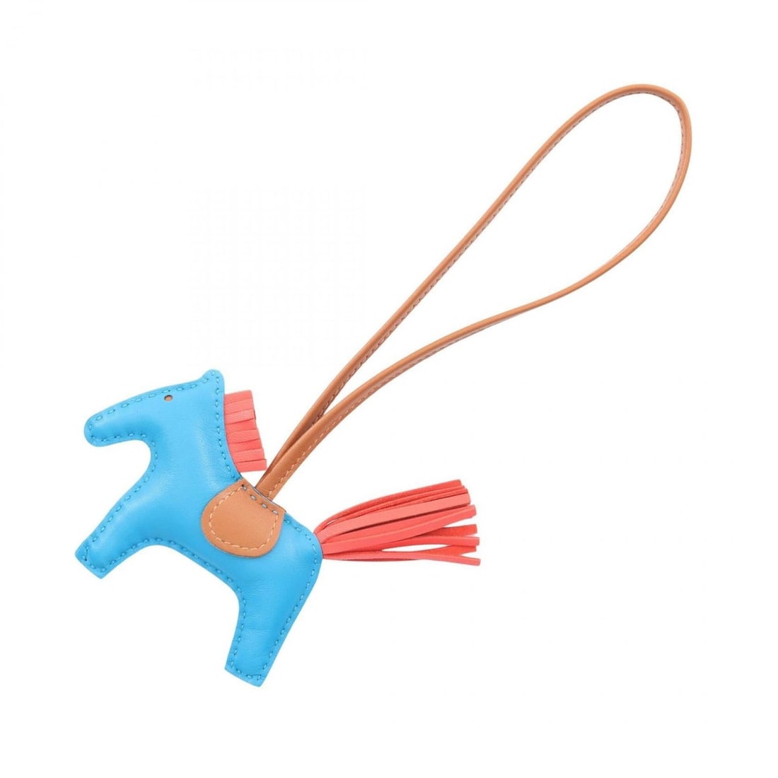 Hermes Rodeo PM Charm Accessory Leather Agneau Milo Women's Blue Brown Pink Gold: --- Catalog ---Category: DesignType: Handbag charmColor: Blue, Brown, PinkGender: Women,MenMaterial: Agneau MiloCategory: GeneralBrand: Hermes--- Item List ---Section: ConditionRanking: Rank A Used - 