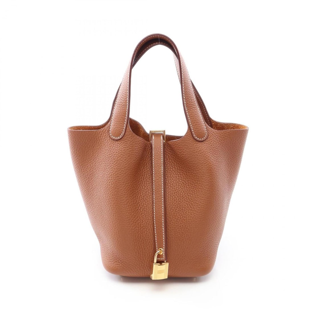 Hermes Picotin Lock PM Handbag, Leather, Taurillon Clemence Women's, Brown: --- Catalog ---Category: SizeSize (HxWxD): 18.5cm x 19cm x 13.5cm / 7.28'' x 7.48'' x 5.31''Category: DesignType: HandbagColor: Brown, Gold brownGender: WomenMaterial: Taurillon clemence leather Categ