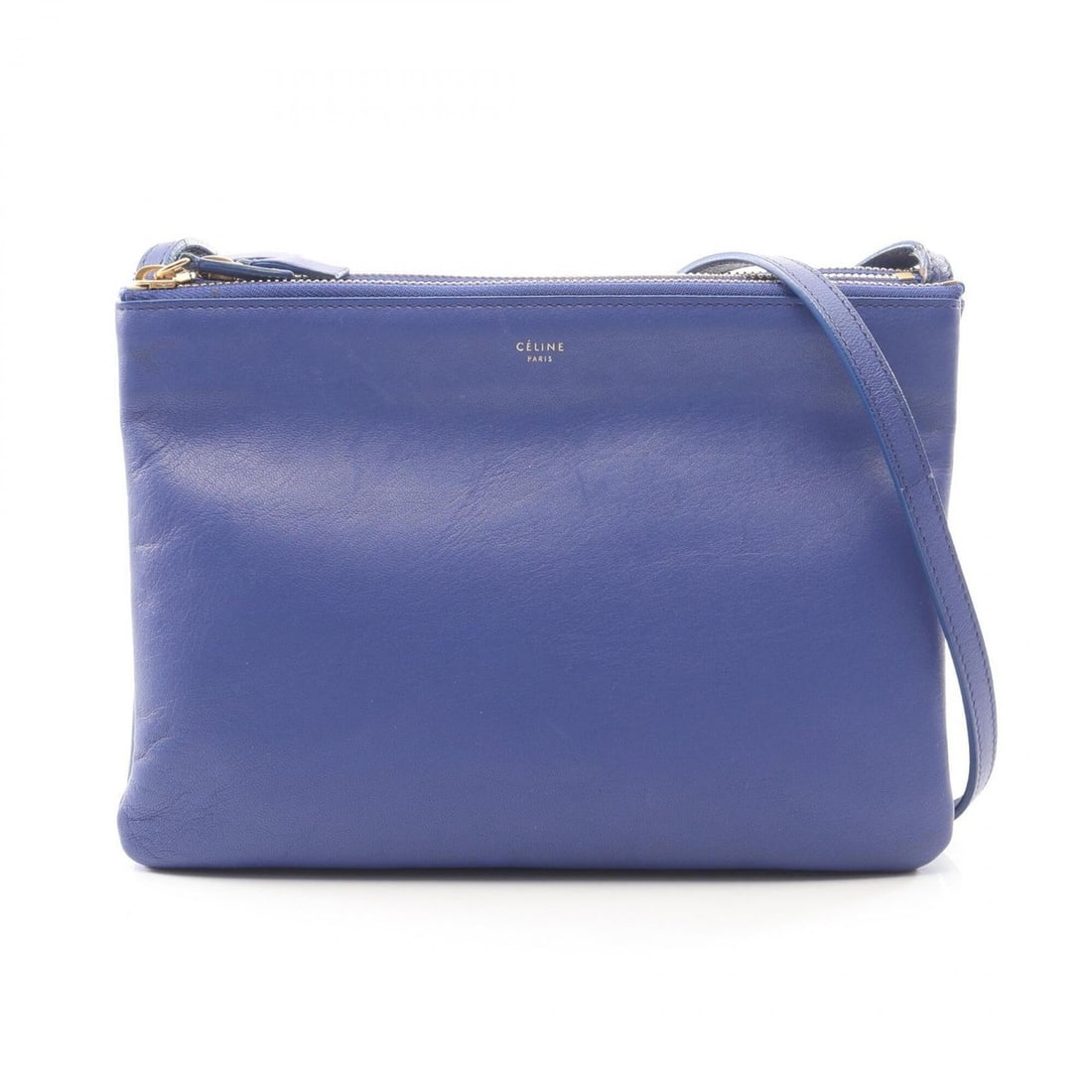 Celine TRIO LARGE Shoulder Bag/Handbag, Leather, Women's, Blue, 171453 (1 of 11)