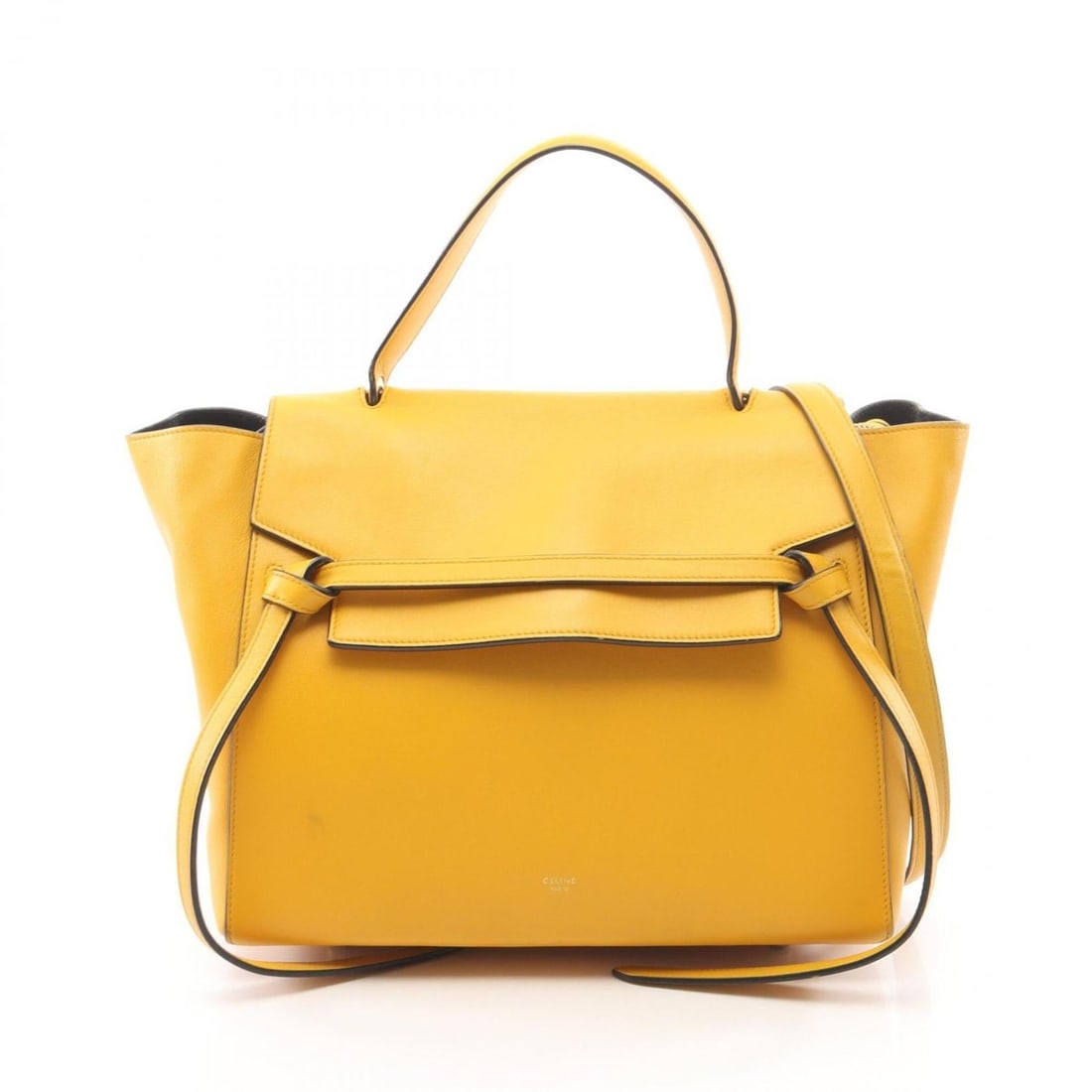 Celine BELT BAG MINI - 2-way handbag, leather, women's, yellow.: --- Catalog ---Category: SizeSize (HxWxD): 25cm x 28cm x 16.5cm / 9.84'' x 11.02'' x 6.49''Category: DesignType: HandbagColor: YellowGender: WomenMaterial: Leather Category: GeneralBrand: Celine--- It