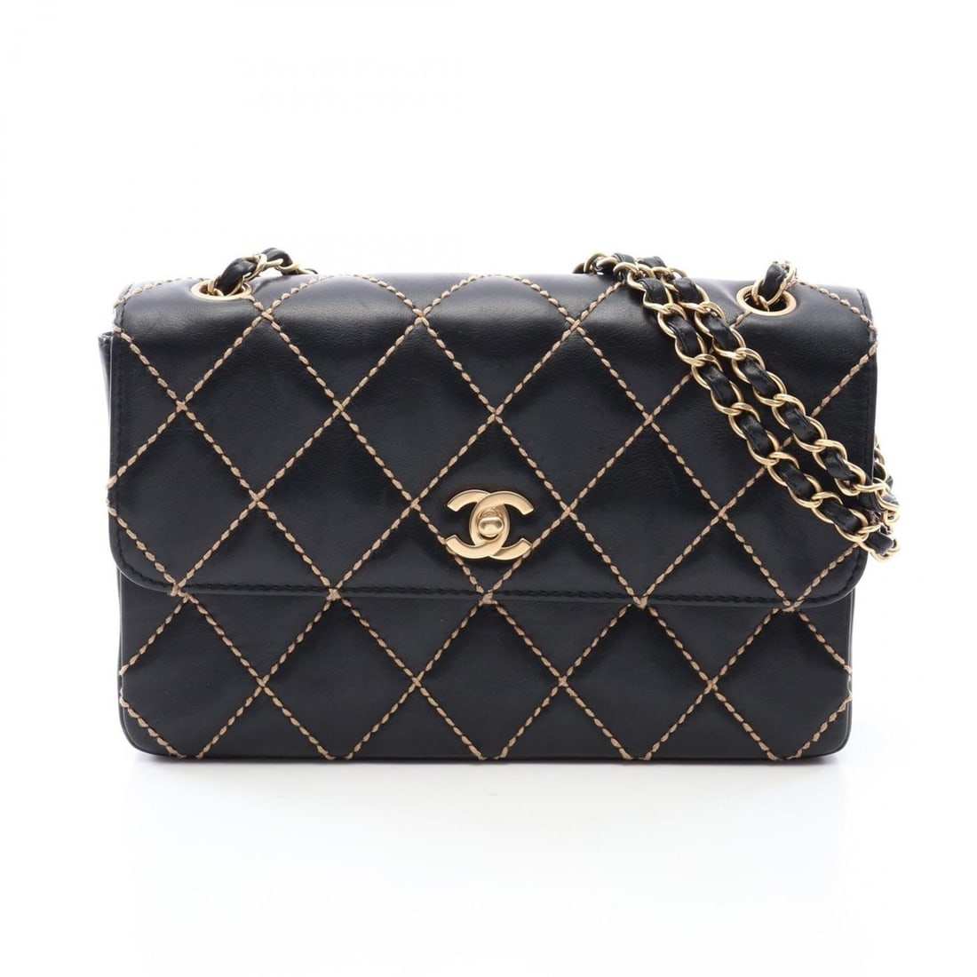 Chanel Wild Stitch Shoulder Bag/Handbag, Lambskin Leather, Women's, Black: --- Catalog ---Category: SizeSize (HxWxD): 16cm x 25cm x 6.5cm / 6.29'' x 9.84'' x 2.55''Category: DesignType: Handbag, Shoulder bagColor: BlackGender: WomenMaterial: Leather Leather/Fur Type: Lambski