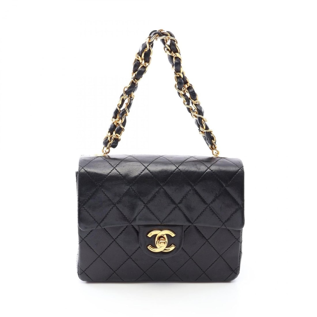 Chanel Mini Matelassé Handbag, Lambskin Leather, Women's, Black (1 of 12)