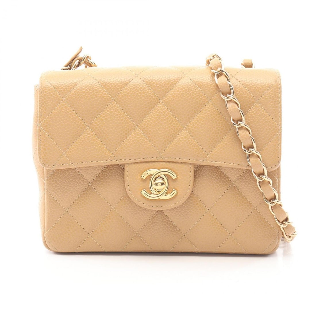 Chanel Mini Matelassé Shoulder Bag/Handbag, Caviar Leather (Grained Calfskin), Women's, Beige: --- Catalog ---Category: SizeSize (HxWxD): 13cm x 17cm x 6cm / 5.11'' x 6.69'' x 2.36''Category: DesignType: Handbag, Shoulder bagColor: BeigeGender: WomenMaterial: Grained Calfskin Category: GeneralB