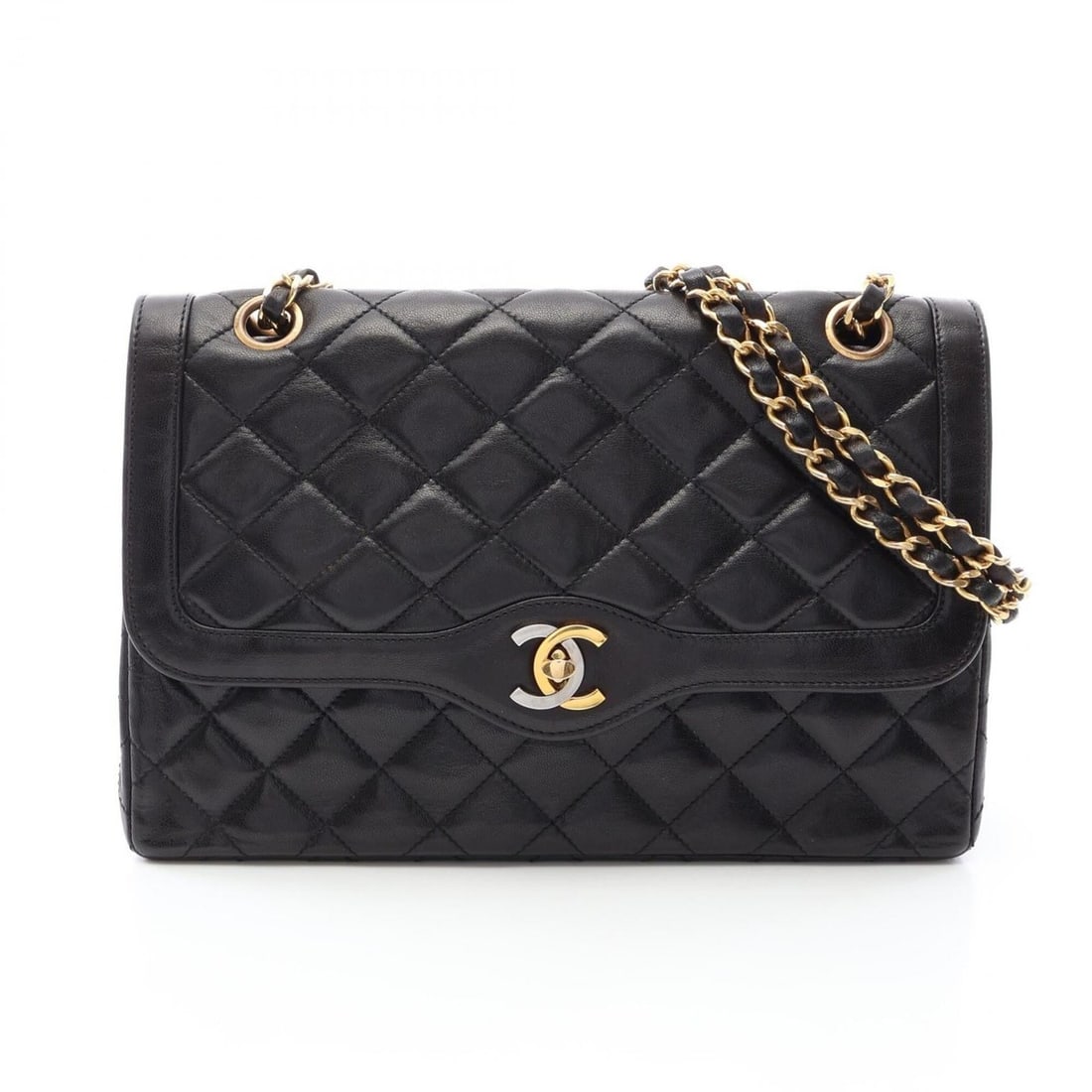 Chanel Matelassé Paris Limited Edition Double Flap Shoulder Bag/Handbag, Lambskin Leather, Women's,: --- Catalog ---Category: SizeSize (HxWxD): 17cm x 26cm x 6.5cm / 6.69'' x 10.23'' x 2.55''Category: DesignType: Handbag, Shoulder bagColor: BlackGender: WomenMaterial: Leather Leather/Fur Type: Lambsk
