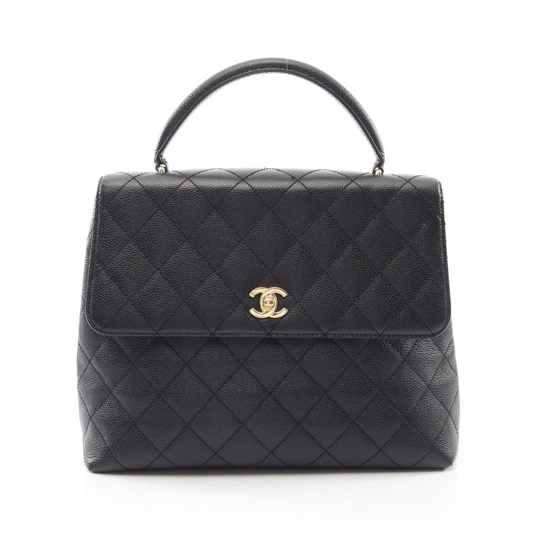 Chanel Matelassé Top Handle Handbag, Caviar Leather (Grained Calfskin), Women's, Black: --- Catalog ---Category: SizeSize (HxWxD): 22cm x 29cm x 11.5cm / 8.66'' x 11.41'' x 4.52''Category: DesignType: HandbagColor: BlackGender: WomenMaterial: Grained Calfskin Category: GeneralBrand: Chan