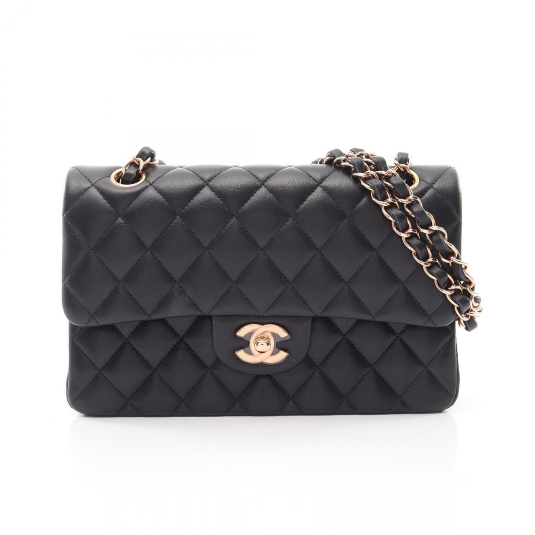 Chanel Matelassé Double Flap Chain Shoulder Bag/Handbag, Lambskin Leather, Women's, Black: --- Catalog ---Category: SizeSize (HxWxD): 14cm x 22.5cm x 6.5cm / 5.51'' x 8.85'' x 2.55''Category: DesignType: Handbag, Shoulder bagColor: BlackGender: WomenMaterial: Leather Leather/Fur Type: Lambs
