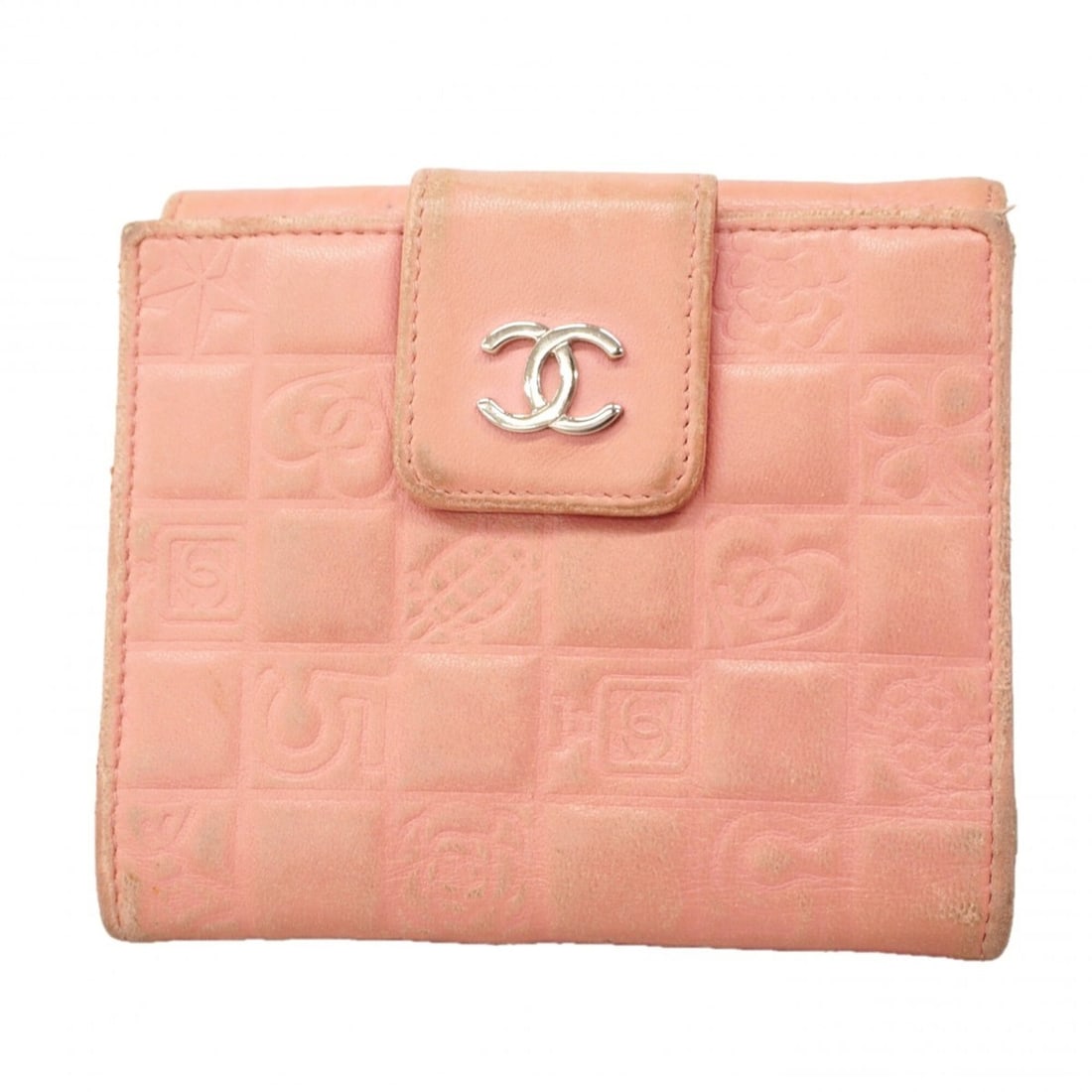 Chanel Icon Lambskin Wallet, Pink, Women's: --- Catalog ---Category: SizeSize (HxWxD): 11cm x 12cm x 2cm / 4.33'' x 4.72'' x 0.78''Category: DesignType: Wallet (bi-fold)Color: PinkGender: WomenMaterial: Leather Leather/Fur Type: LambskinCategor