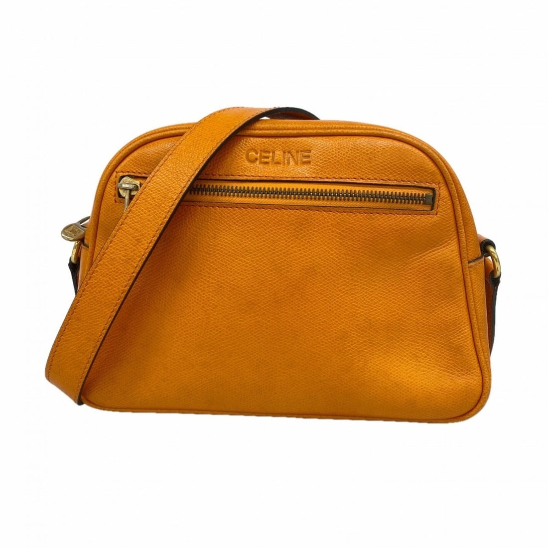 Celine shoulder bag, leather, orange: --- Catalog ---Category: SizeSize (HxWxD): 18cm x 25cm x 7cm / 7.08'' x 9.84'' x 2.75''Category: DesignType: Shoulder bagColor: OrangeMaterial: Leather Hardware Color: GoldCategory: GeneralBrand: Celi