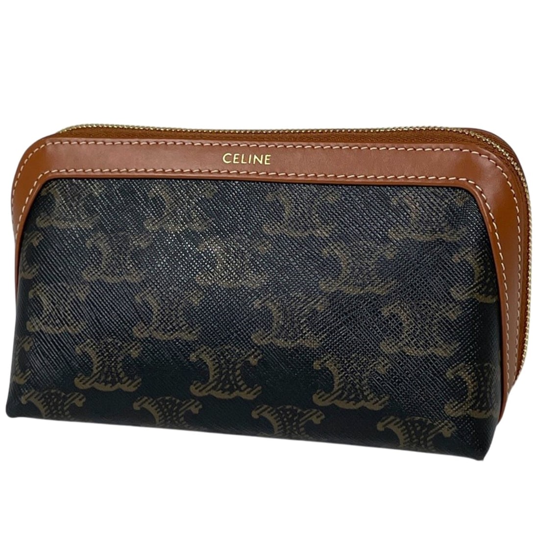 Celine CELINE Bag/Cosmetic Pouch Triomphe Coated Canvas Brown Women's: --- Catalog ---Category: SizeSize (HxWxD): 10cm x 15cm x 8.5cm / 3.93'' x 5.9'' x 3.34''Category: DesignType: PouchColor: BrownGender: WomenMaterial: Coated canvas , Leather Category: GeneralBrand: Ce