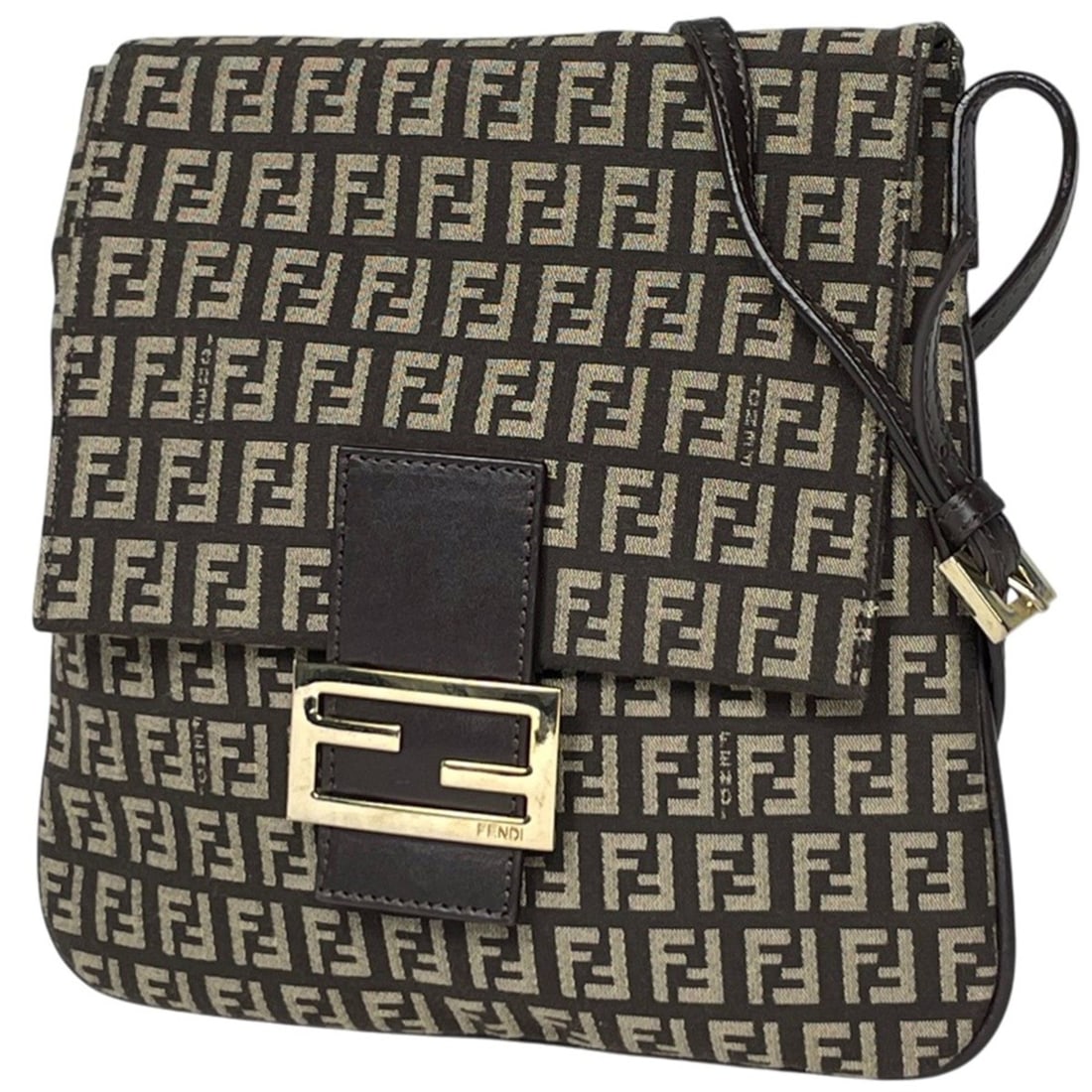 Fendi FENDI Shoulder Bag Zucchino Pattern Canvas Brown 8BT075 Women's: --- Catalog ---Category: SizeSize (HxWxD): 23.5cm x 22cm x 1.5cm / 9.25'' x 8.66'' x 0.59''Category: DesignType: Shoulder bagColor: BrownGender: WomenMaterial: Canvas , Leather Category: GeneralLine: 