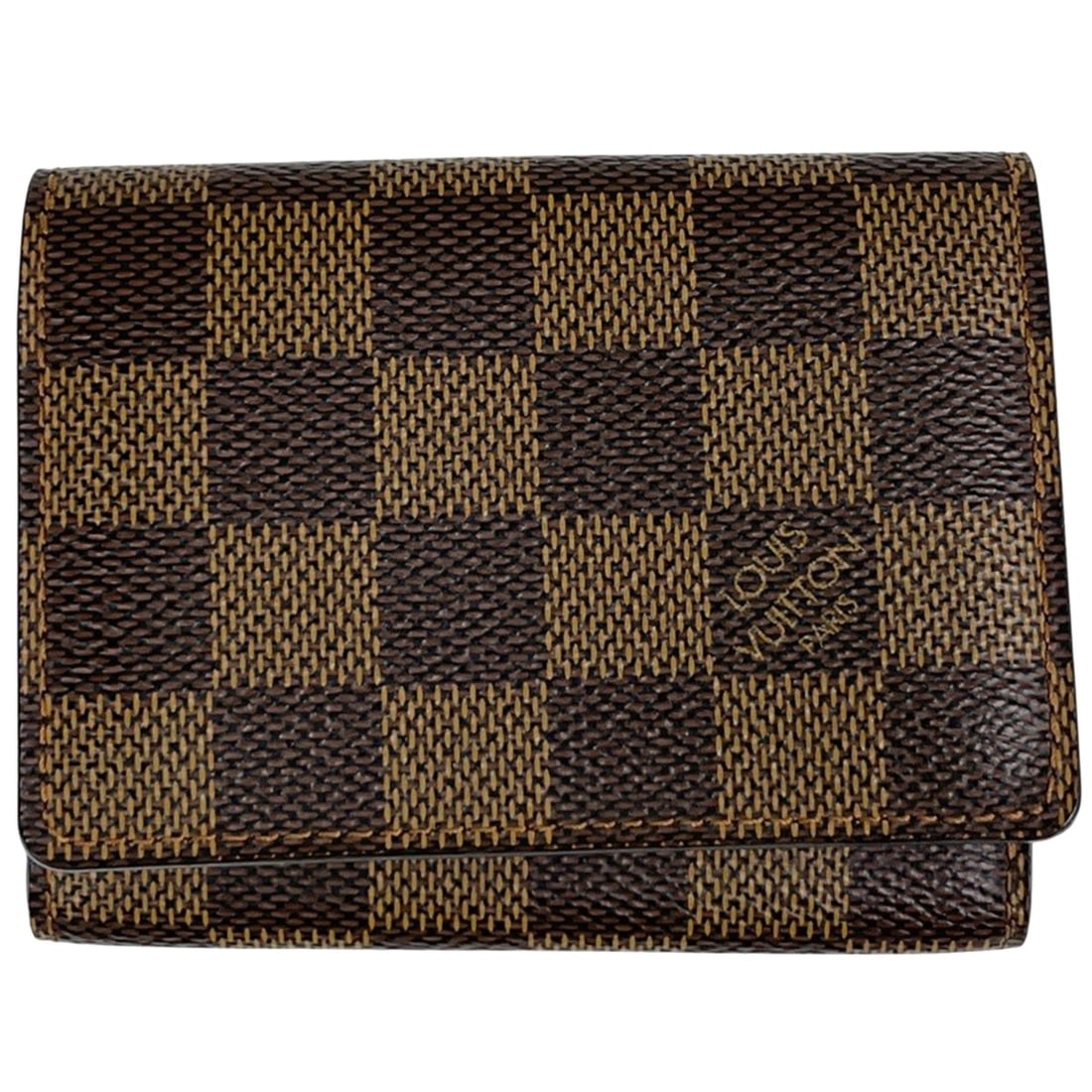 Louis Vuitton Enveloppe Carte de Visite Business Card Holder/Card Case/Pass Case, Damier Brown,: --- Catalog ---Category: DesignType: Card caseColor: BrownGender: WomenMaterial: Damier Canvas Category: GeneralLine: DamierBrand: Louis VuittonCategory: Physical PropertiesSize (HxWxD): 8cm x 10.5cm 