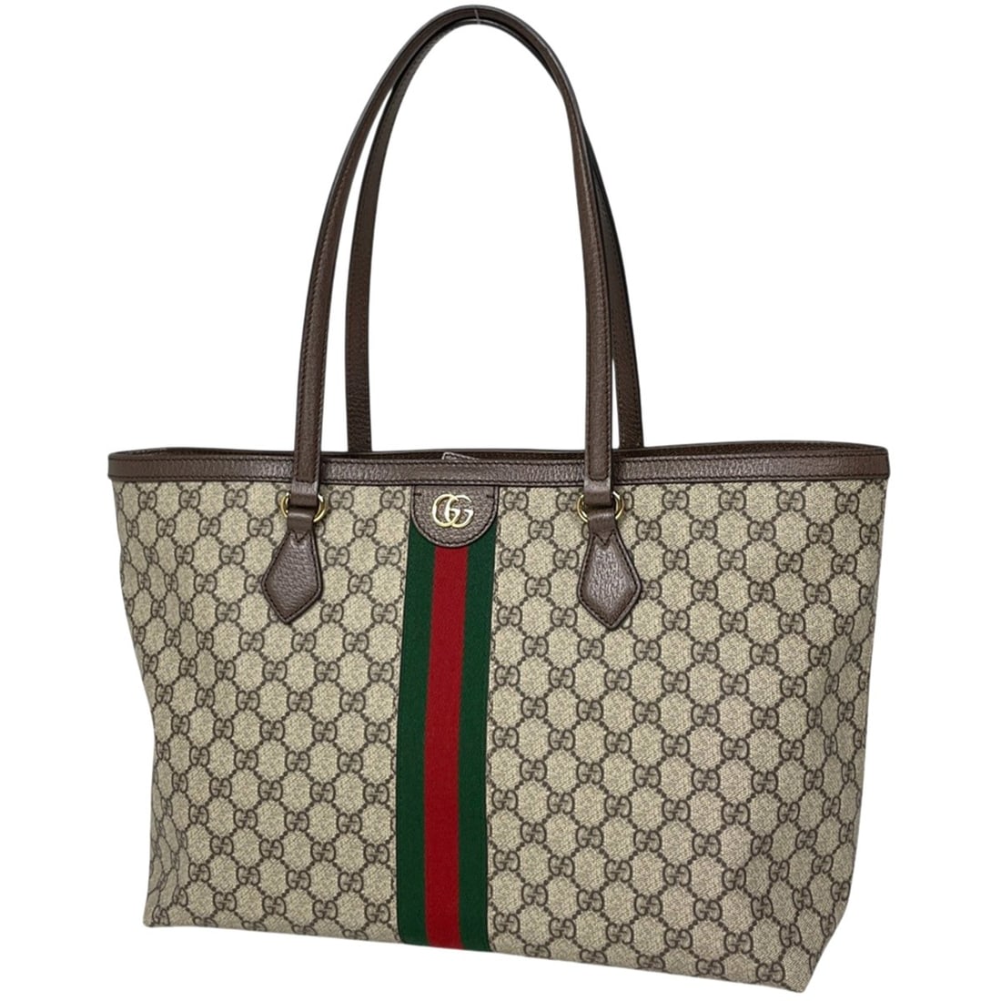 Gucci Ophidia GG Medium Tote Bag, Sherry Line Web Supreme Brown, 631685, Women's: --- Catalog ---Category: SizeSize (HxWxD): 27cm x 37cm x 13.5cm / 10.62'' x 14.56'' x 5.31''Category: DesignType: Tote bagColor: BrownGender: WomenMaterial: GG Supreme , Leather Category: GeneralLine: