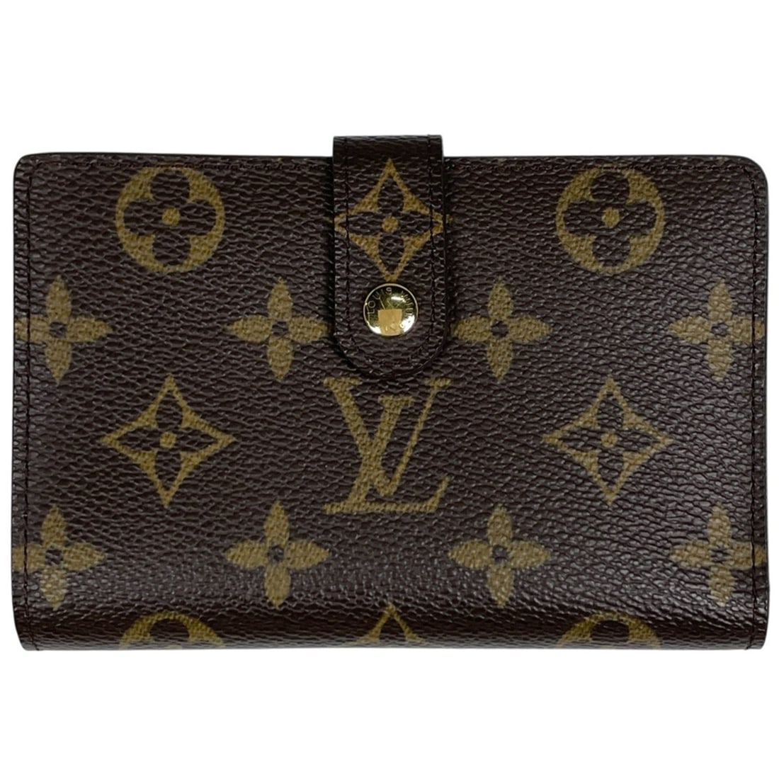 Louis Vuitton Porte Monnaie Bifold Wallet with Clasp Closure, Monogram Brown, M61663, Women's (1 of 9)