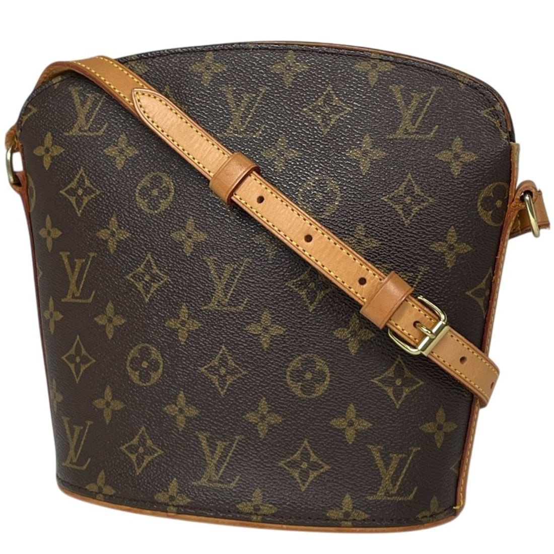 Louis Vuitton Druot Shoulder Bag, Monogram Brown, M51290, Women's: --- Catalog ---Category: SizeSize (HxWxD): 22cm x 20cm x 10cm / 8.66'' x 7.87'' x 3.93''Category: DesignType: Shoulder bagColor: BrownGender: WomenMaterial: Monogram Category: GeneralBrand: Louis Vuit