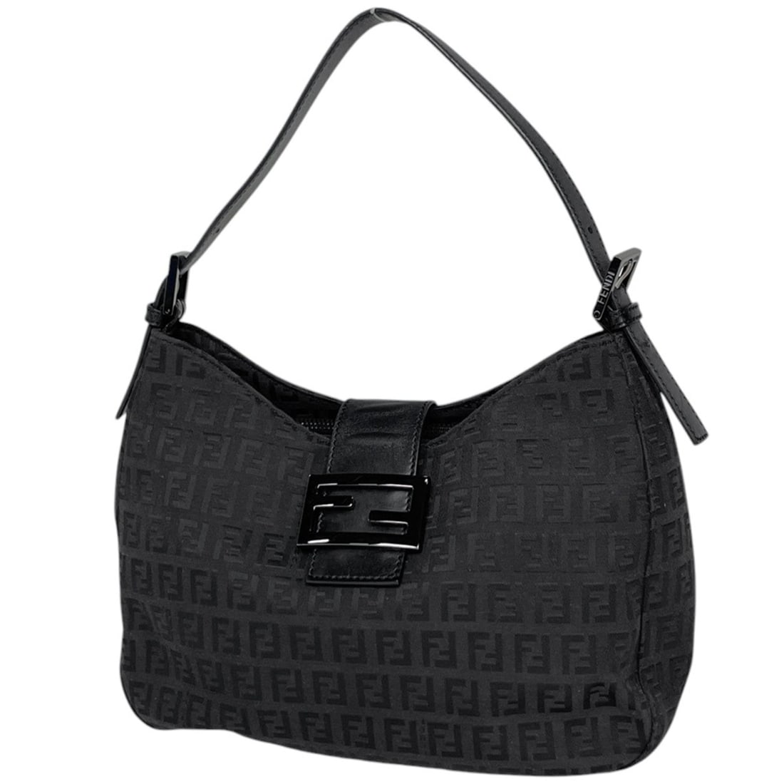 Fendi Zucchino Pattern Shoulder Bag/Handbag, Canvas, Black, 8BR036, Women's: --- Catalog ---Category: SizeSize (HxWxD): 17cm x 27cm x 7.5cm / 6.69'' x 10.62'' x 2.95''Category: DesignType: Handbag, Shoulder bagColor: BlackGender: WomenMaterial: Canvas , Leather Category: Gener