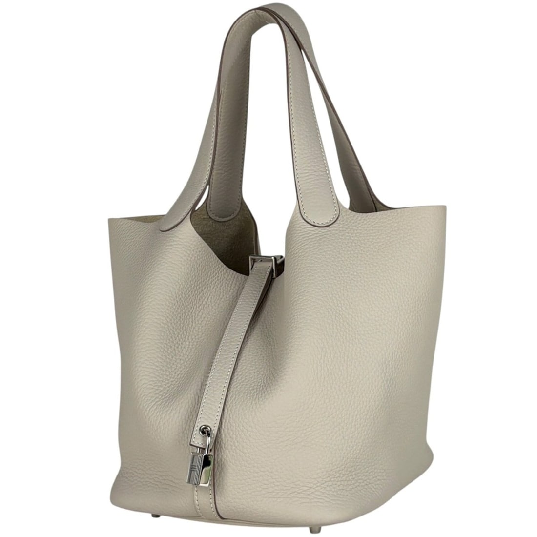 Hermes Picotin Lock MM Handbag Mini Bag Taurillon Clemence Leather Craie K Women's: --- Catalog ---Category: SizeSize (HxWxD): 21cm x 22cm x 17.5cm / 8.26'' x 8.66'' x 6.88''Category: DesignType: HandbagColor: BrownGender: WomenMaterial: Taurillon clemence leather Category: GeneralBr