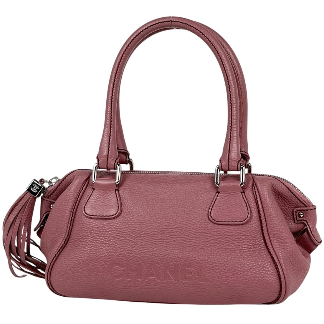 Chanel handbag, Coco Mark, fringe, leather, pink, women's.: --- Catalog ---Category: SizeSize (HxWxD): 16cm x 27cm x 13cm / 6.29'' x 10.62'' x 5.11''Category: DesignType: HandbagColor: PinkGender: WomenMaterial: Leather Category: GeneralBrand: Chanel--- Item L