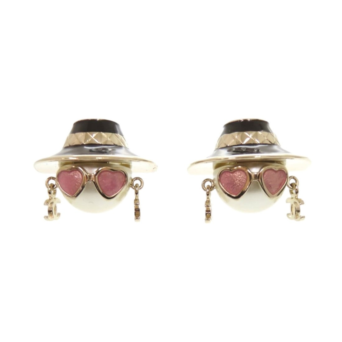 Chanel Coco Mark Doll Earrings, Faux Pearl, Metal, Gold, 1526CHANEL: --- Catalog ---Category: DesignType: Stud earringsColor: Black, Gold, WhiteGender: WomenMaterial: Artificial pearl, MetalCategory: GeneralBrand: ChanelCountry of Origin: Italy--- Item List ---Section: