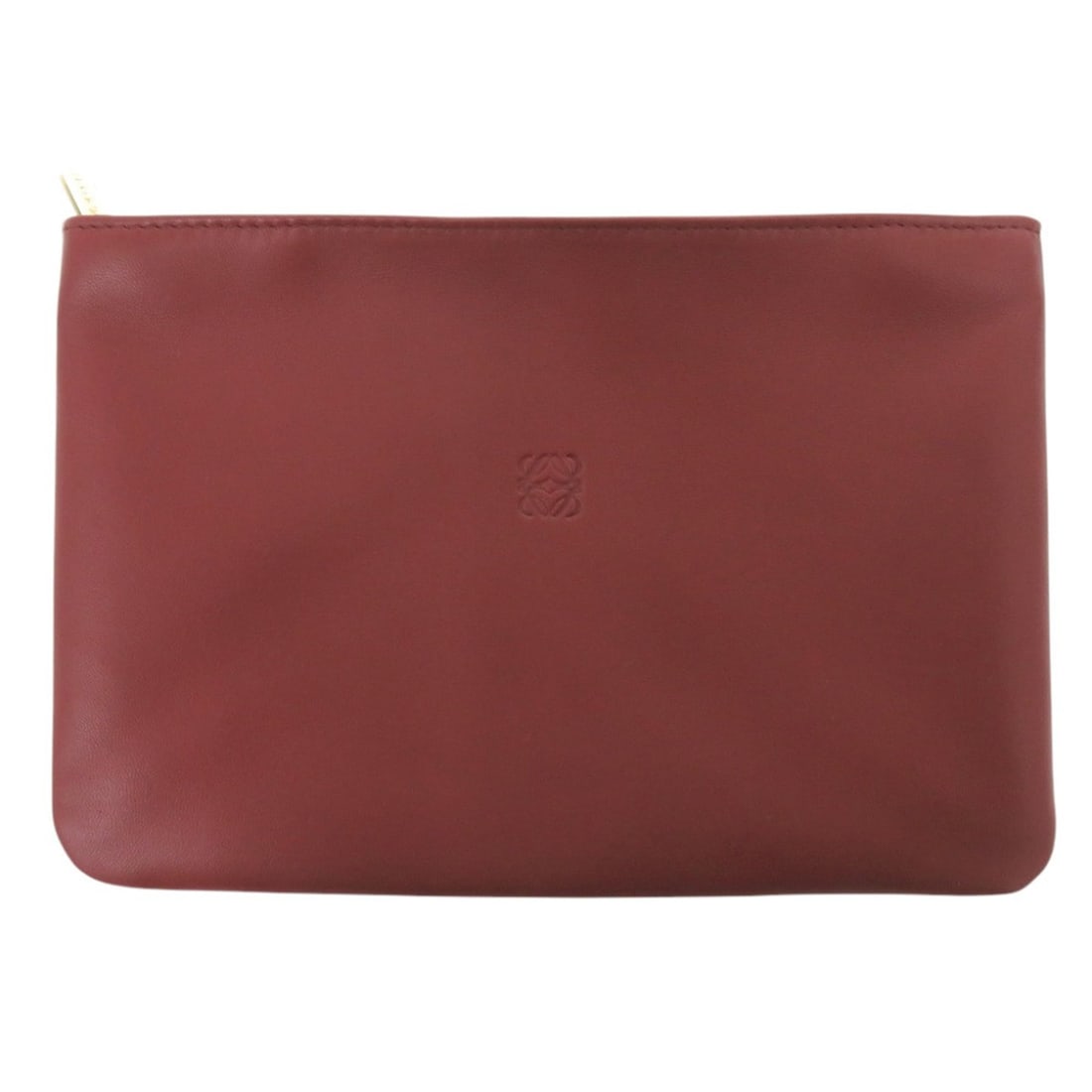 Loewe Cosmetic Pouch Handbag Sheepskin Wine Red 0025 LOEWE: --- Catalog ---Category: SizeSize (HxWxD): 13cm x 19.5cm x 2cm / 5.11'' x 7.67'' x 0.78''Category: DesignType: PouchColor: WineGender: WomenMaterial: Leather Leather/Fur Type: SheepskinCategory: Gener