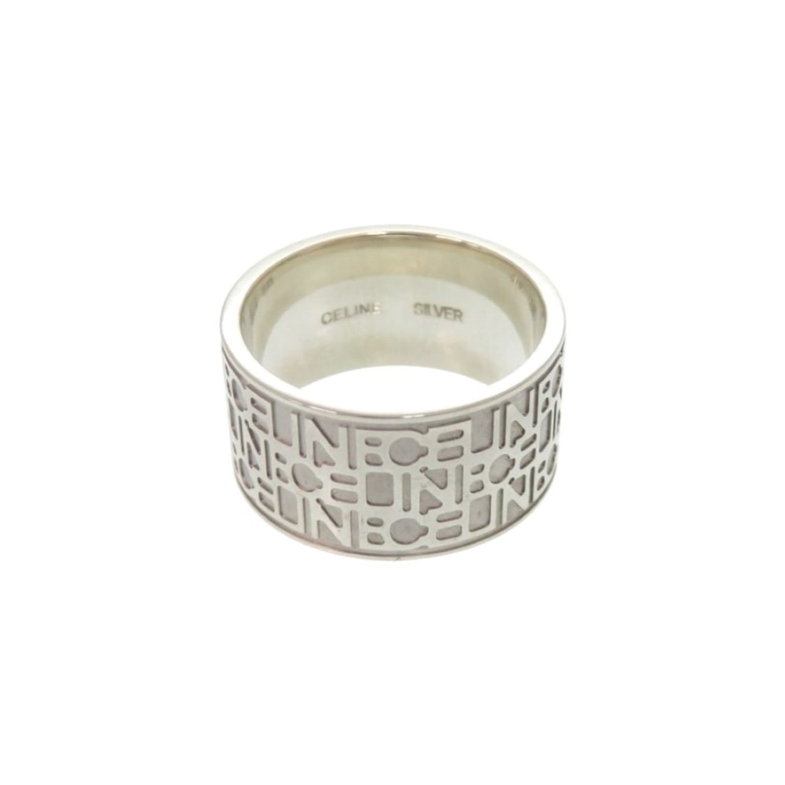 Celine logo ring, sterling silver 925, size 1, 0865CELINE: --- Catalog ---Category: SizeJP Size: 14US Size: 7Category: DesignType: Band ringColor: SilverGender: WomenMaterial: Silver 925Category: GeneralBrand: Celine--- Item List ---Section: ConditionRanking: