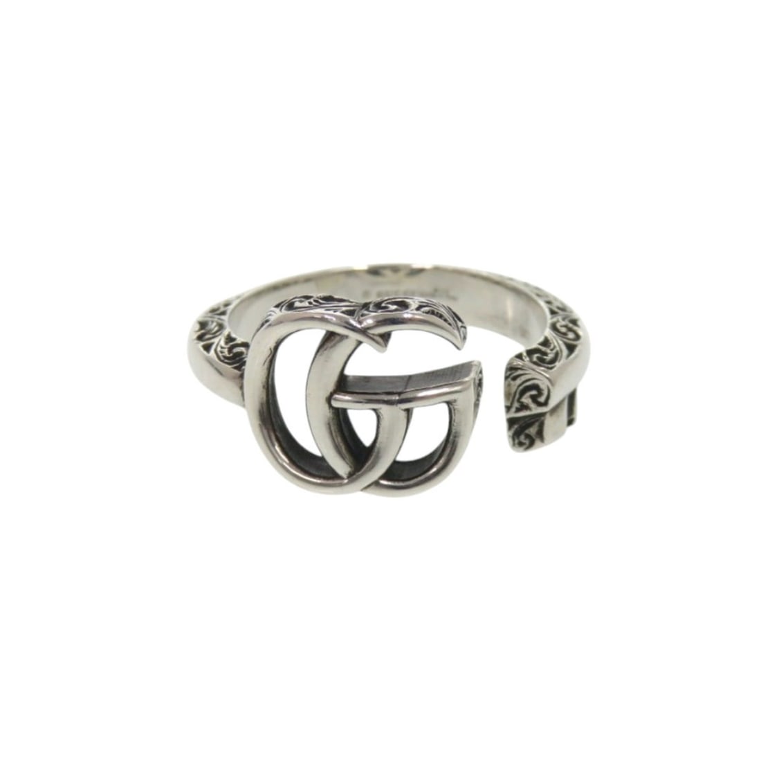Gucci Arabesque Double G Key Motif Sterling Silver 925 Ring 0837 GUCCI Men's: --- Catalog ---Category: SizeJP Size: 17US Size: 8.5Category: DesignType: Band ringColor: SilverGender: MenMaterial: Silver 925Category: GeneralBrand: GucciCountry of Origin: Italy--- Item List ---Sec