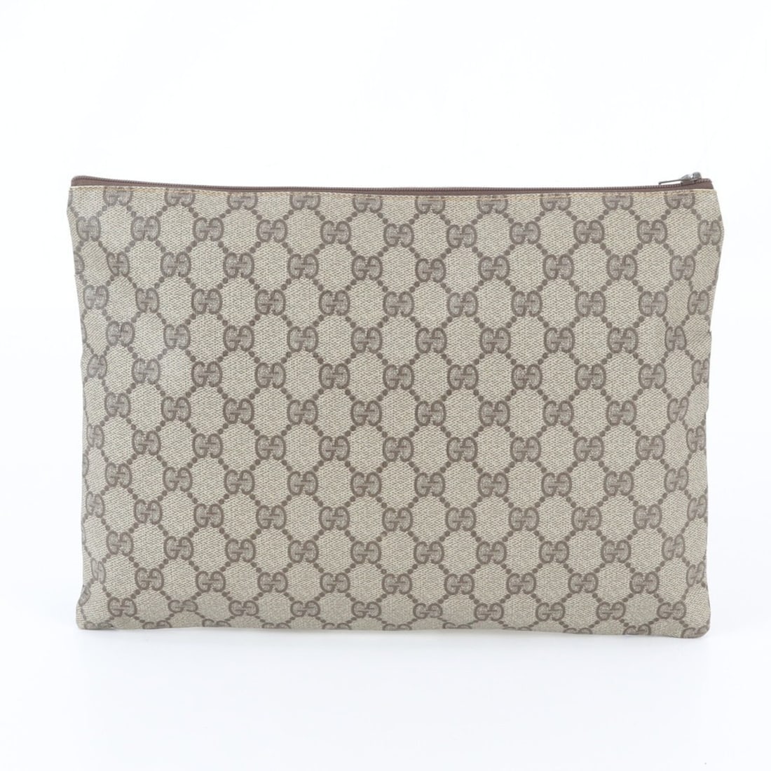 Gucci GG Supreme 012 904 0282 Leather Second Bag Clutch Handbag Pouch Men's: --- Catalog ---Category: SizeSize (HxWxD): 23cm x 31cm x 5.00mm / 9.05'' x 12.2'' x 0.19''Category: DesignType: Clutch bag, PouchColor: BrownGender: MenMaterial: Leather , Coated canvas Category: Gene