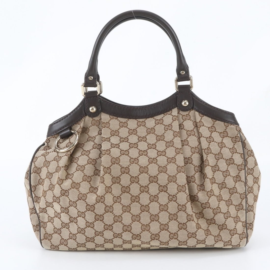 Gucci GG Canvas Sukey 211944 Leather Tote Bag Handbag Shoulder Brown Women's: --- Catalog ---Category: SizeSize (HxWxD): 27cm x 36cm x 11cm / 10.62'' x 14.17'' x 4.33''Category: DesignType: Handbag, Shoulder bag, Tote bagColor: BrownGender: WomenMaterial: Leather , Canvas Categ
