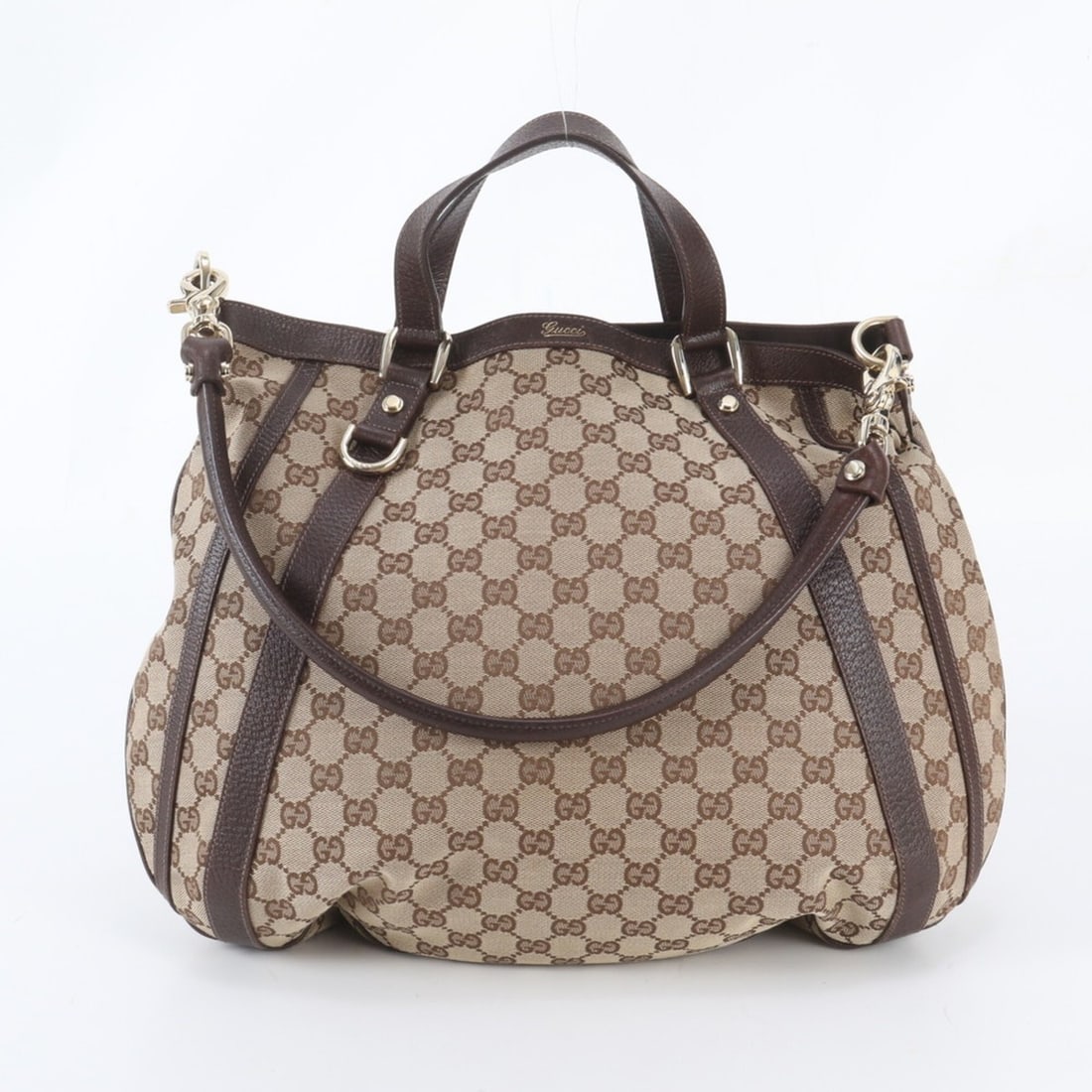 Gucci GG Canvas Abbey 130734 Leather 2-Way Shoulder Bag Tote Handbag for Women: --- Catalog ---Category: SizeSize (HxWxD): 35cm x 40cm x 5cm / 13.77'' x 15.74'' x 1.96''Category: DesignType: Handbag, Shoulder bag, Tote bagColor: BrownGender: WomenMaterial: Leather , Canvas Catego