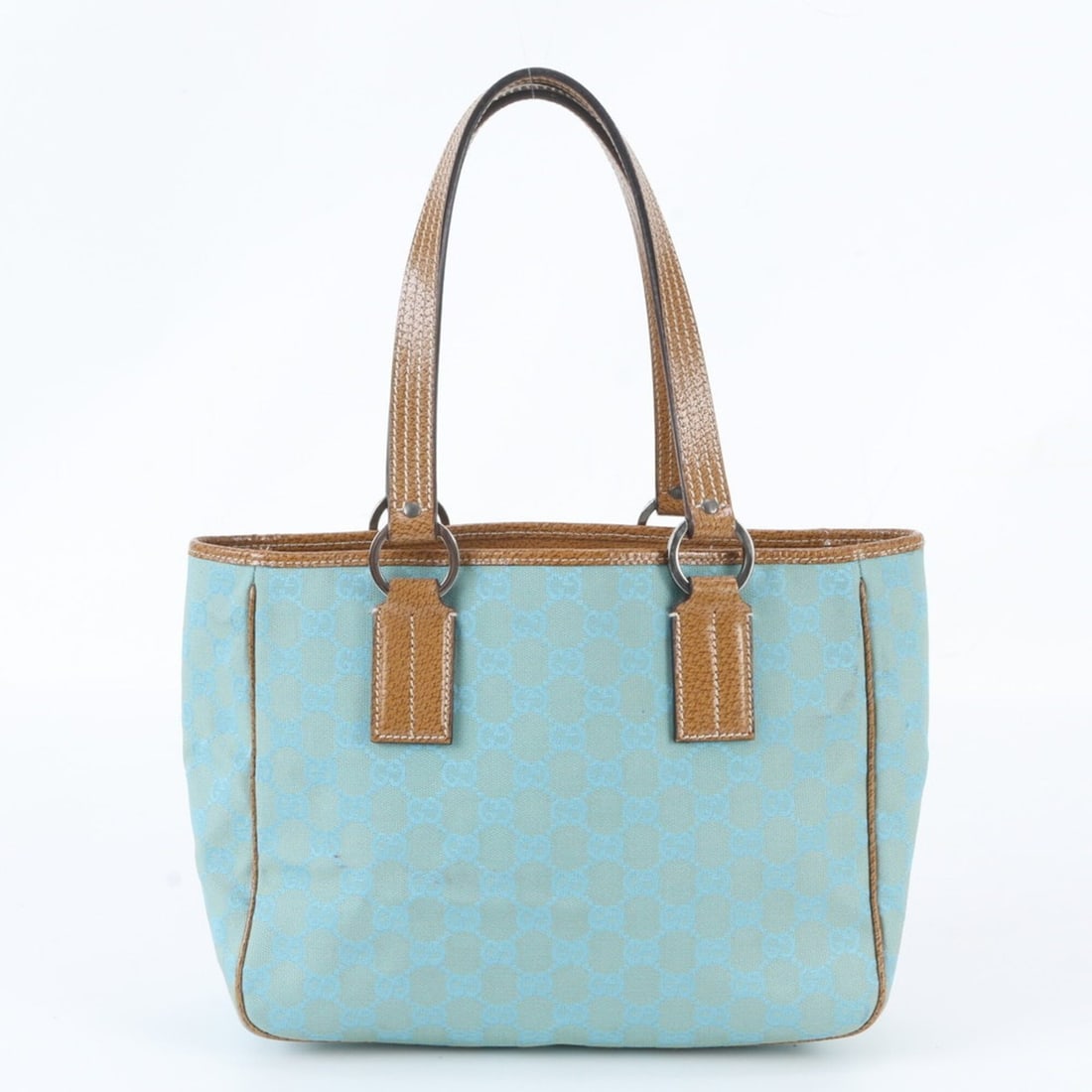 Gucci GG Canvas 113019 Leather Tote Bag Handbag Shoulder for Women: --- Catalog ---Category: SizeSize (HxWxD): 25cm x 30cm x 10cm / 9.84'' x 11.81'' x 3.93''Category: DesignType: Shoulder bag, Tote bagColor: Brown, Sky blueGender: WomenMaterial: Leather , Canvas Categ