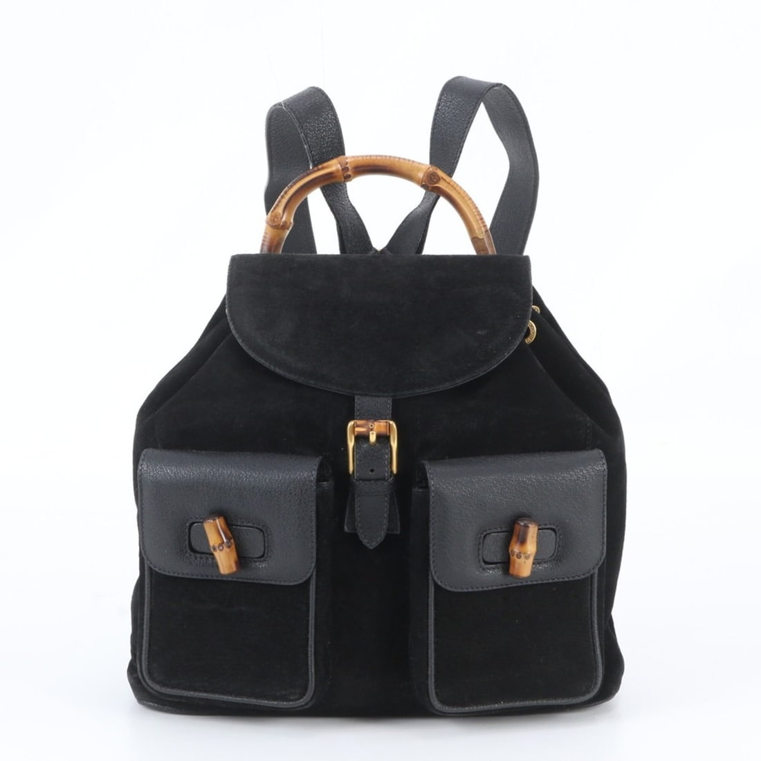 Vintage Old Gucci Bamboo Leather Backpack Shoulder Handbag for Women: --- Catalog ---Category: SizeSize (HxWxD): 28cm x 31cm x 10cm / 11.02'' x 12.2'' x 3.93''Category: DesignType: Backpack, Shoulder bagColor: BlackGender: WomenMaterial: Leather Category: GeneralBrand: 
