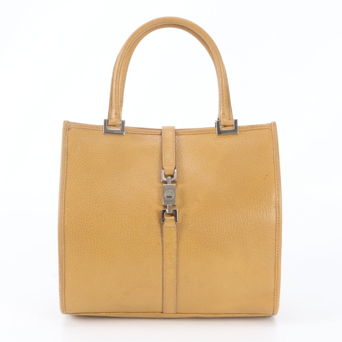 Gucci Jackie 002 1065 Leather Handbag Tote Bag Silver Women's: --- Catalog ---Category: SizeSize (HxWxD): 23cm x 25cm x 6cm / 9.05'' x 9.84'' x 2.36''Category: DesignType: Handbag, Tote bagColor: BrownGender: WomenMaterial: Leather Category: GeneralBrand: GucciCo