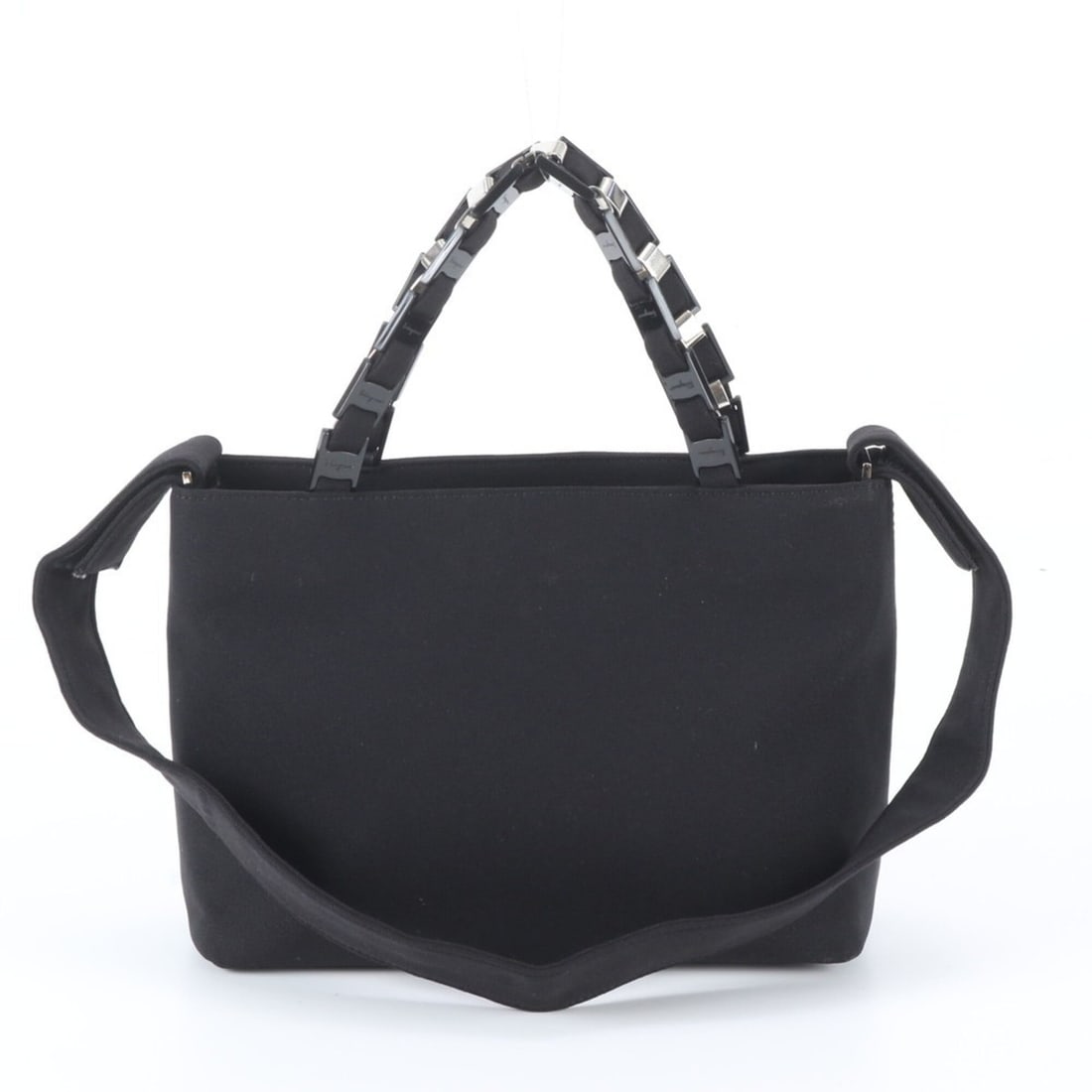 Salvatore Ferragamo Vara Chain Leather 2-Way Shoulder Bag Tote Handbag for Women: --- Catalog ---Category: SizeSize (HxWxD): 17cm x 24cm x 10cm / 6.69'' x 9.44'' x 3.93''Category: DesignType: Handbag, Shoulder bag, Tote bagColor: BlackGender: WomenMaterial: Leather Category: Genera