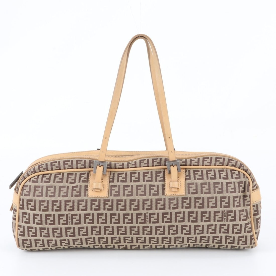 Fendi FF Zucchino Leather Canvas Handbag Tote Bag - Brand Women's: --- Catalog ---Category: SizeSize (HxWxD): 15cm x 38cm x 9cm / 5.9'' x 14.96'' x 3.54''Category: DesignType: Handbag, Tote bagColor: BeigeGender: WomenMaterial: Leather , Canvas Category: GeneralBrand