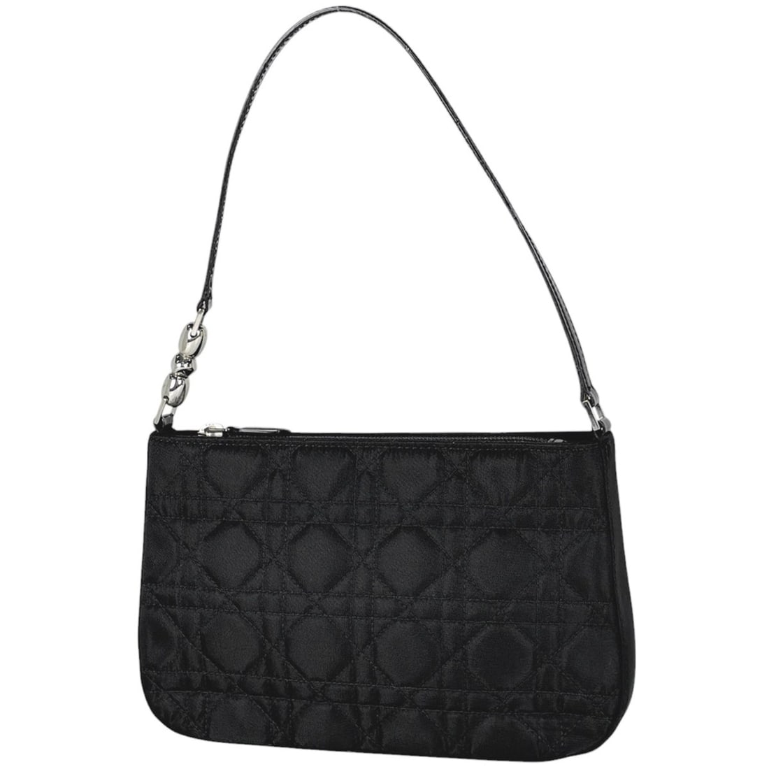 Christian Dior Maris Pearl Cannage Shoulder Bag/Handbag, Nylon, Black, Women's: --- Catalog ---Category: SizeSize (HxWxD): 14cm x 22.5cm x 4cm / 5.51'' x 8.85'' x 1.57''Category: DesignType: Handbag, Shoulder bagColor: BlackGender: WomenMaterial: Nylon , Leather Category: General