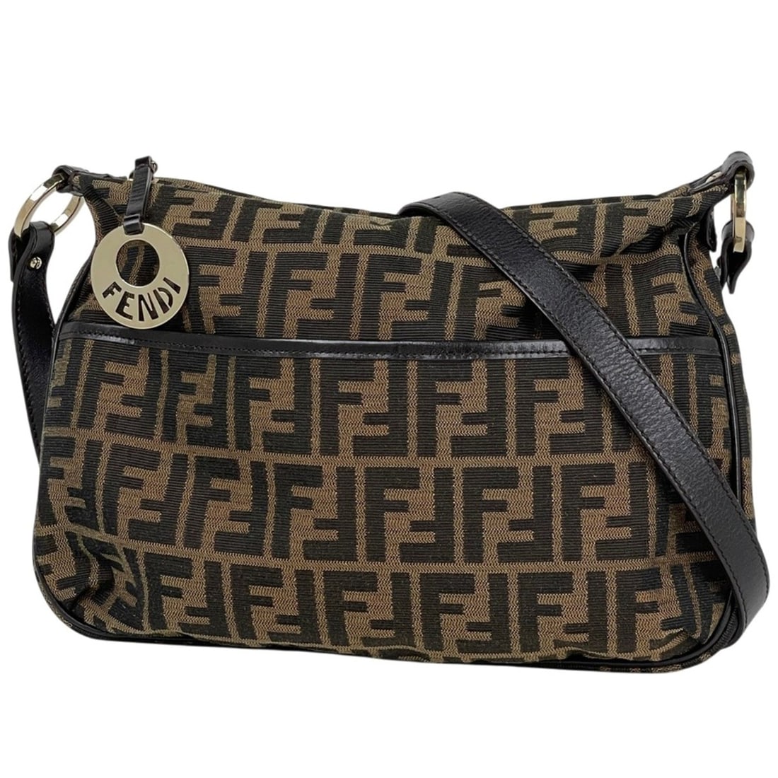 Fendi Zucca pattern shoulder bag, canvas, brown, 8BT190, women's.: --- Catalog ---Category: SizeSize (HxWxD): 22cm x 30cm x 3cm / 8.66'' x 11.81'' x 1.18''Category: DesignType: Shoulder bagColor: BrownGender: WomenMaterial: Canvas , Leather Category: GeneralMPN: 8BT1