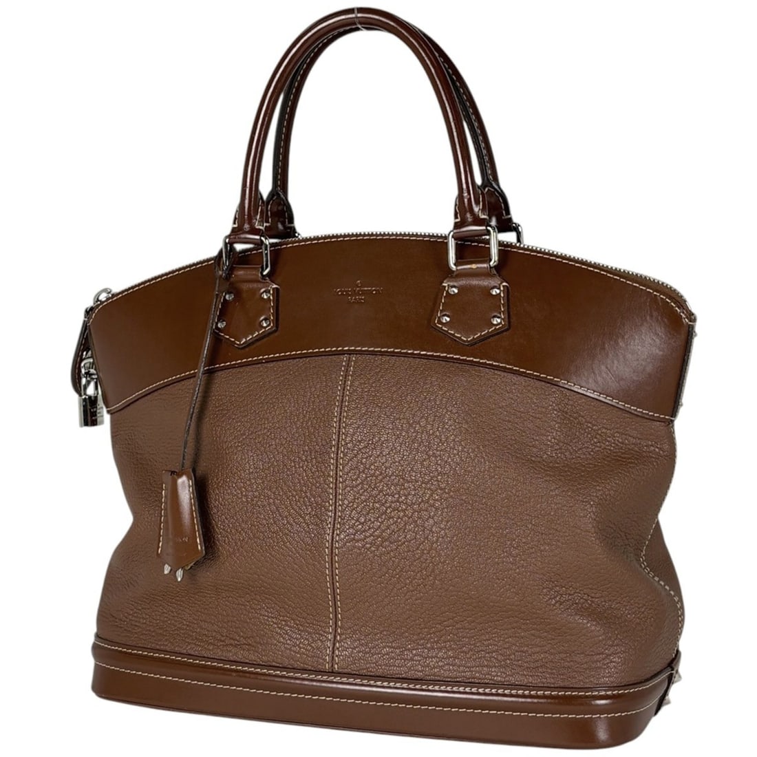 Louis Vuitton Lockit MM Handbag, Suhali Sienne, M91876, Women's: --- Catalog ---Category: SizeSize (HxWxD): 29cm x 33cm x 18cm / 11.41'' x 12.99'' x 7.08''Category: DesignType: HandbagColor: BrownGender: WomenMaterial: Suhali leather Category: GeneralMPN: M91876Bra