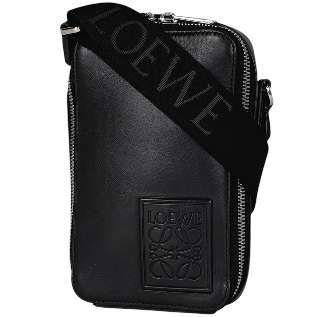 Loewe Vertical Crossbody Pocket Shoulder Bag, Leather, Black, Women's: --- Catalog ---Category: SizeSize (HxWxD): 17.5cm x 10.5cm x 4cm / 6.88'' x 4.13'' x 1.57''Category: DesignType: Shoulder bagColor: BlackGender: WomenMaterial: Leather Category: GeneralBrand: Loewe---
