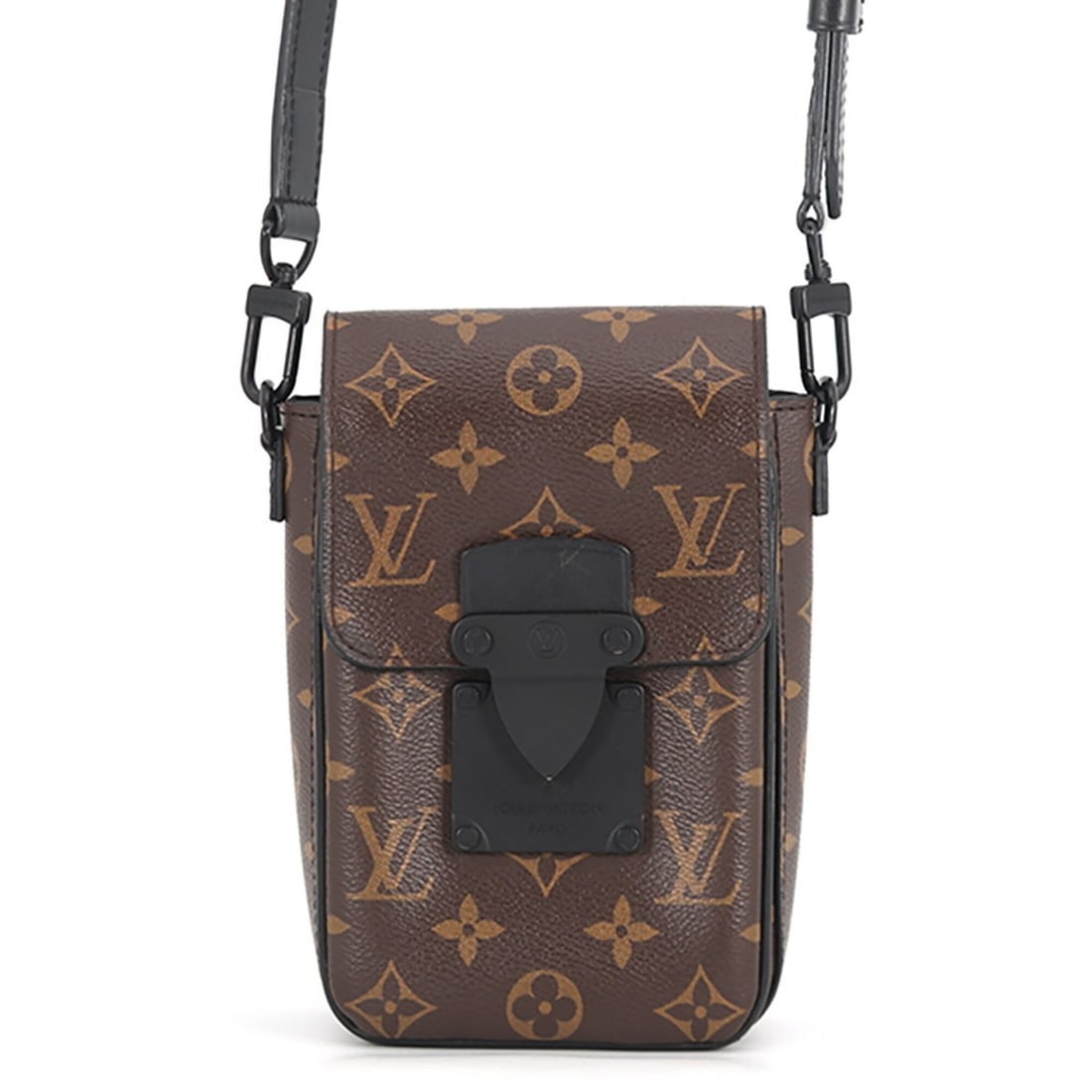 Louis Vuitton Monogram Macassar S-Lock Vertical Wearable Wallet Shoulder Bag M81522 Mini Handbag: --- Catalog ---Category: SizeSize (HxWxD): 19cm x 12cm x 6cm / 7.48'' x 4.72'' x 2.36''Strap Length: 108cm - 132cm / 42.51'' - 51.96''Category: DesignType: Handbag, Shoulder bagColor: Black, Monogram 