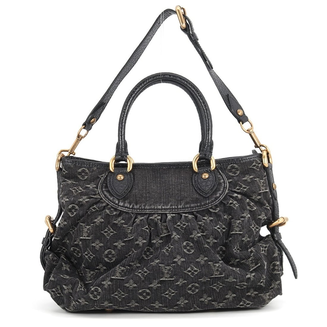 Louis Vuitton Monogram Denim Neo Cabby MM Handbag M95351. This handbag is a 2-way shoulder bag in (1 of 13)