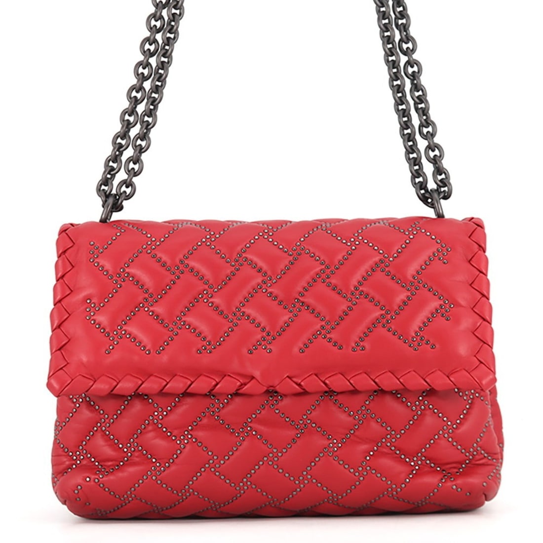 Bottega Veneta Chain Shoulder Bag Olympia Studded Leather 386498 BOTTEGA VENETA Handbag: --- Catalog ---Category: SizeWeight: 820g / 1.8lb.Size (HxWxD): 16.5cm x 24.5cm x 7.5cm / 6.49'' x 9.64'' x 2.95''Strap Length: 72cm - 120.5cm / 28.34'' - 47.44''Category: DesignType: Handbag, Shoulde