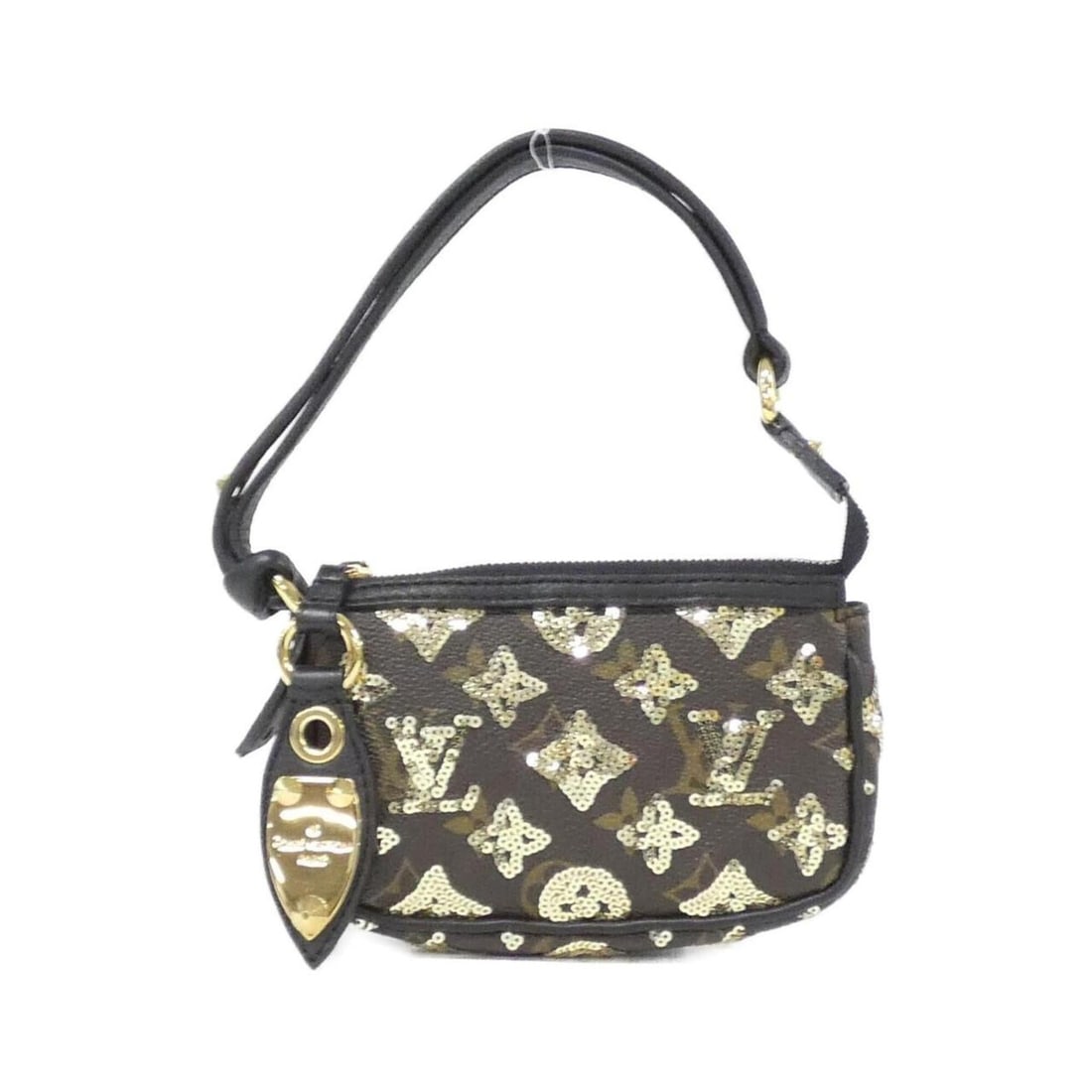 Louis Vuitton Monogram Eclipse Mini Pochette Accessoires M60125 Accessory Pouch: --- Catalog ---Category: SizeSize (HxWxD): 9cm x 15cm x 3cm / 3.54'' x 5.9'' x 1.18''Category: DesignType: Pochette, PouchColor: GoldGender: WomenMaterial: Coated canvas , Spangles Hardware Color: Gol