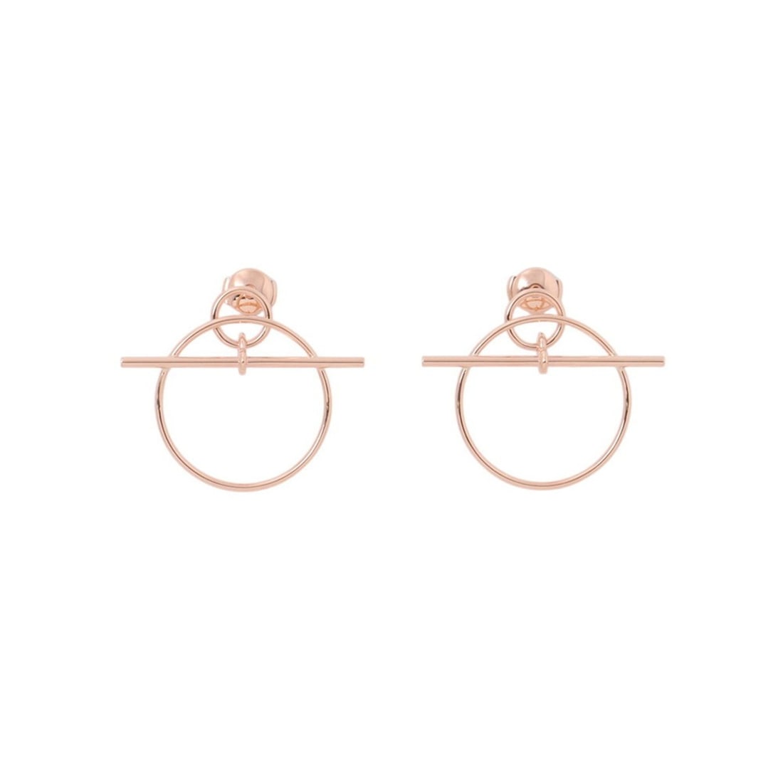 Hermes Earrings, Loop Echappé PM, 18KPG Pink Gold, HERMES Earrings (1 of 10)