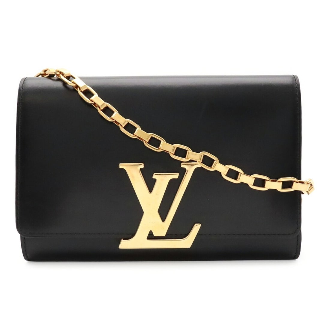 LOUIS VUITTON Louis Vuitton Pochette Louise GM Shoulder Bag, Chain Strap, Calf Leather, Noir Black,: --- Catalog ---Category: SizeSize (HxWxD): 16cm x 23cm x 4cm / 6.29'' x 9.05'' x 1.57''Category: DesignType: Pochette, Shoulder bagColor: NoirGender: WomenMaterial: Leather Category: GeneralBrand: Lou
