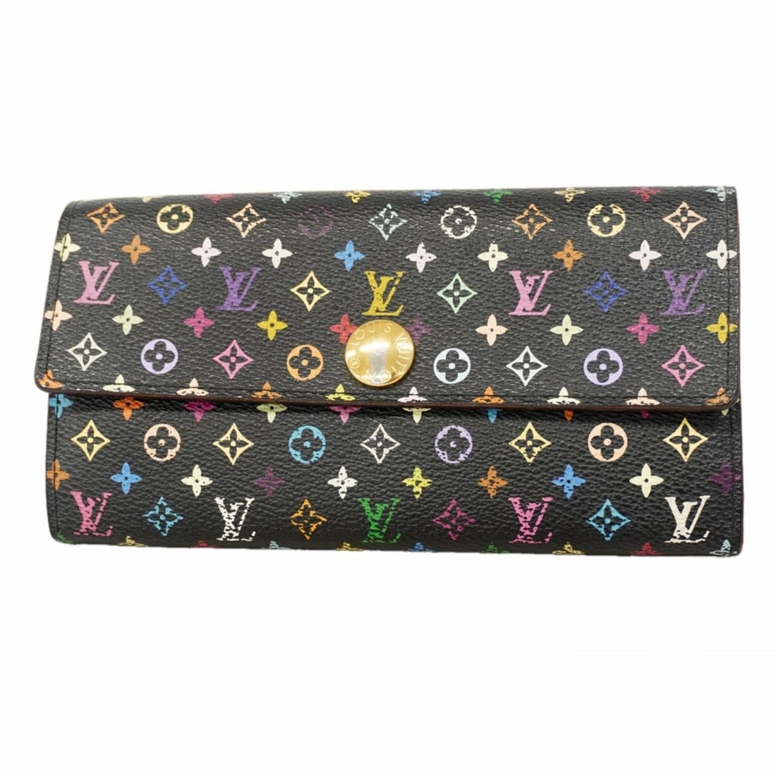 Louis Vuitton Monogram Multicolor Portefeuille Sarah Long Wallet M93747 Noir Grenade (Women's) (1 of 10)