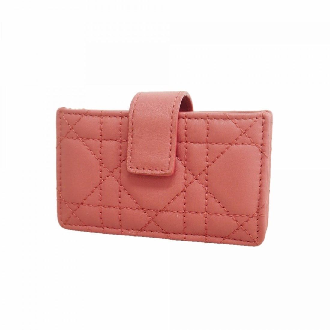 Christian Dior Business Card Holder/Card Case, Cannage Leather, Pink Champagne, Women's: --- Catalog ---Category: DesignType: Card caseColor: PinkGender: WomenMaterial: Leather Category: GeneralBrand: Christian DiorCategory: Physical PropertiesSize (HxWxD): 7cm x 10.5cm x 2.5cm / 2.75'' x