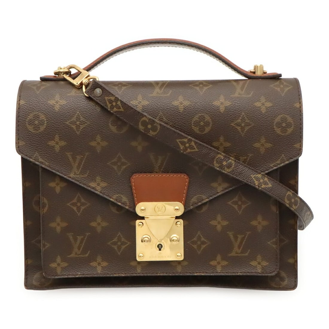 LOUIS VUITTON Monogram Monceau 26 Second Bag Clutch Handbag Shoulder (Key Missing) M51187: --- Catalog ---Category: SizeSize (HxWxD): 20cm x 25.5cm x 5cm / 7.87'' x 10.03'' x 1.96''Category: DesignType: Clutch bag, Handbag, Shoulder bagColor: BrownGender: Women,MenMaterial: Monogram , Canva