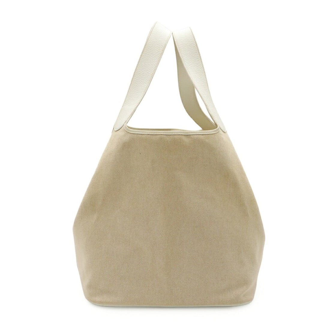HERMES Picotin TGM Shoulder Bag/Tote Bag, Toile H Leather, Natural White, ?H Stamp: --- Catalog ---Category: SizeSize (HxWxD): 32cm x 33cm x 24cm / 12.59'' x 12.99'' x 9.44''Category: DesignType: Shoulder bag, Tote bagColor: Natural, WhiteGender: WomenMaterial: Toile H , Leather Cate