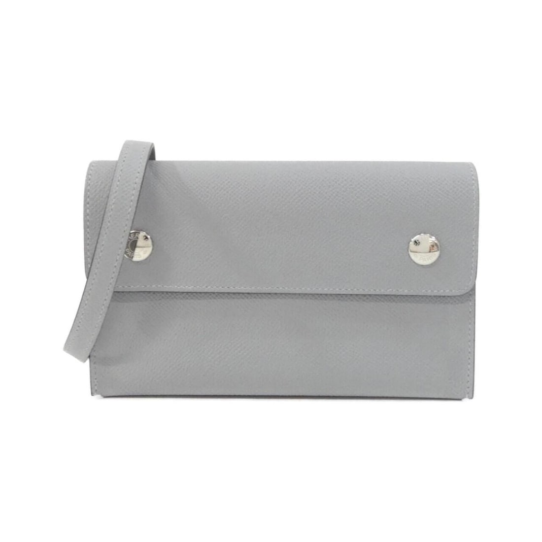 Hermes Snap 085291CK Wallet Bag: --- Catalog ---Category: SizeSize (HxWxD): 11.5cm x 18.5cm x 3.5cm / 4.52'' x 7.28'' x 1.37''Category: DesignType: Chain/Shoulder walletColor: GrayGender: WomenMaterial: Epsom leather Category: Genera