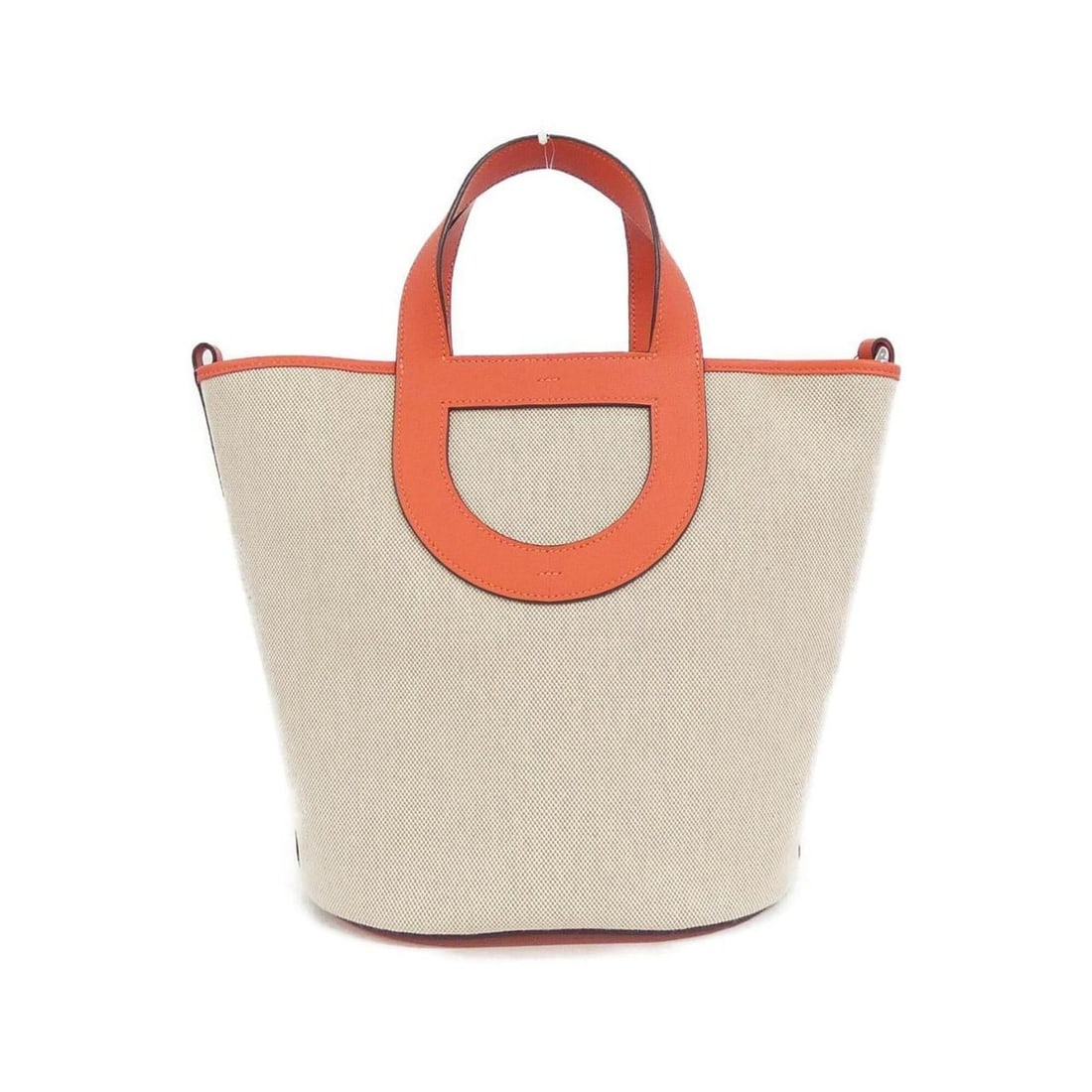 Hermes In The Loop 23cm 085693CK Handbag: --- Catalog ---Category: SizeSize (HxWxD): 25cm x 33cm x 15cm / 9.84'' x 12.99'' x 5.9''Category: DesignType: HandbagColor: Beige, Ecru, OrangeGender: WomenMaterial: Toile H , Swift leather Hardware