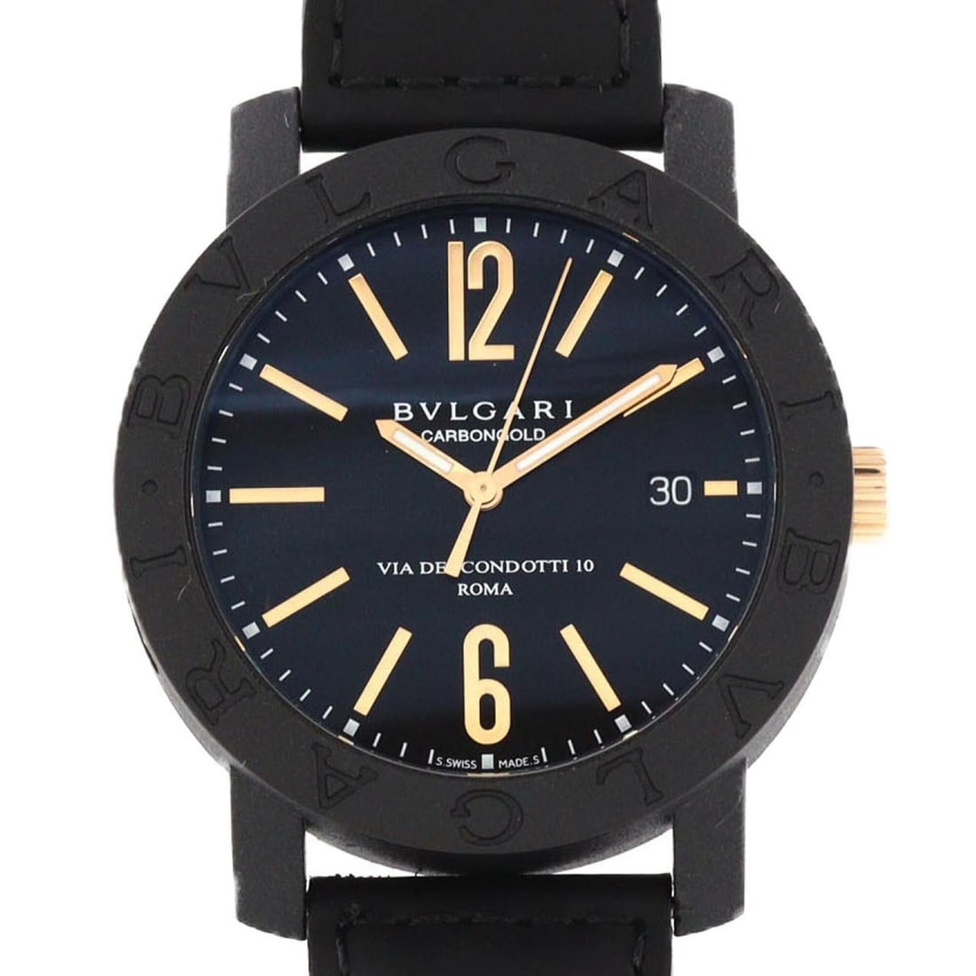 Bulgari Carbon Gold BB40CL BBP40BCGLD N Automatic Watch: --- Catalog ---Category: SizeCase Diameter: 40mm / 1.57''Category: DesignType: WristwatchGender: MenColor (Dial): BlackMaterial (Case): CarbonCategory: GeneralMPN: BB40CL/BBP40BCGLD/NBrand: BvlgariCat